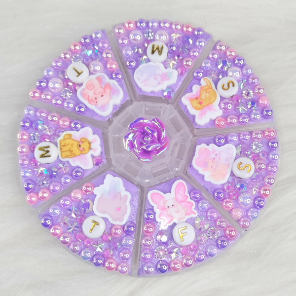 Fairy and Kitty Pill Container (Purple)