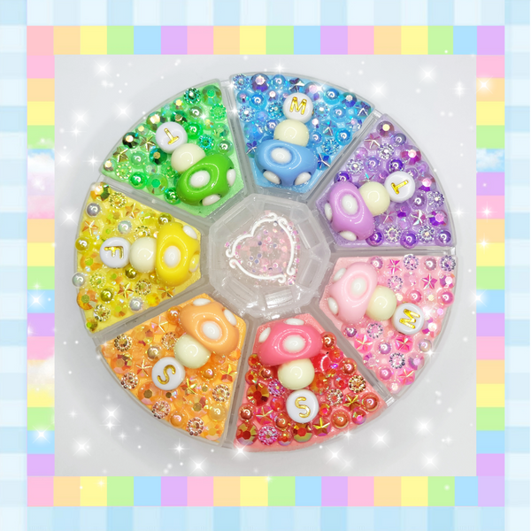 Rainbow Mushy Babies Pill Container